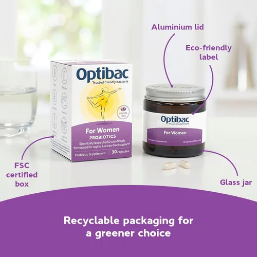 Vista 5 de Optibac Probiotics for Women - Probiótico vegano para apoyar la flora de la vagina y la salud del tracto urinario - 14 cápsulas