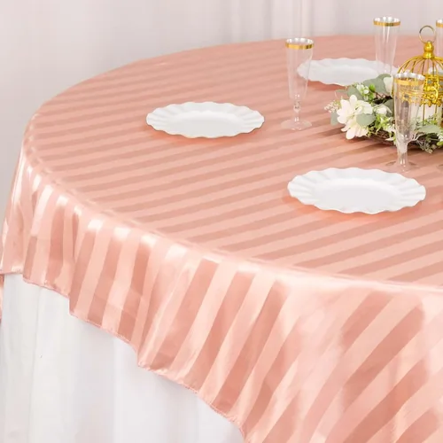 Vista 12 de Efavormart - Paquete de 5 servilletas de tela de satén a rayas color champán, reutilizables, sin arrugas, 20 x 20 pulgadas, para bodas, fiestas