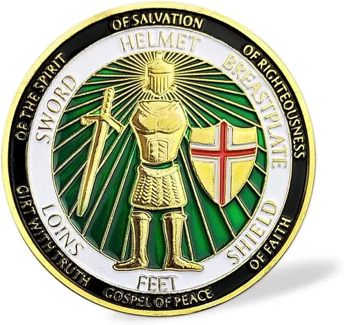 Vista 2 de Ponte toda la armadura de Dios monedas de desafío (Efesios 6:11-13)