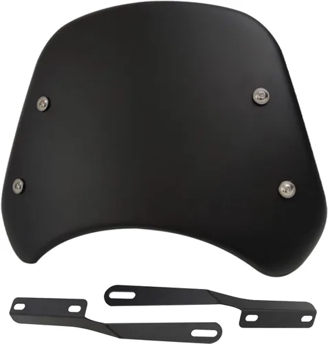 Vista 3 de Parabrisas Universal de Metal para Motocicleta Deflector de Viento Pantalla Frontal Flyscreen con Soporte para Motocicleta Faro LED de 5"-7