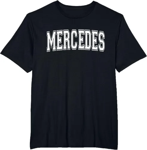 Vista 70 de MERCEDES TX TEXAS USA - Camiseta deportiva vintage estilo Varsity, Negro, S