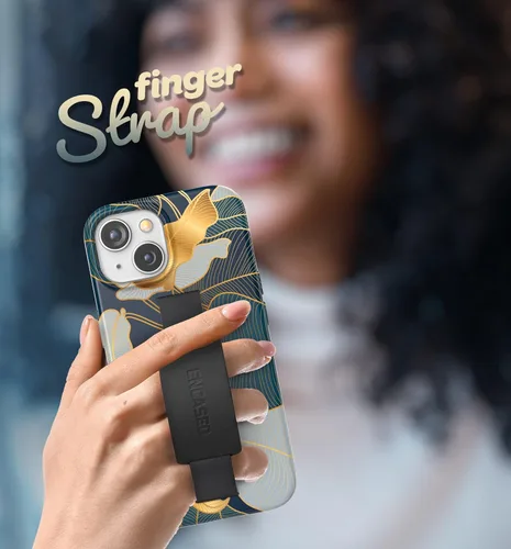 Vista 6 de ENCASED Funda con lazo para los dedos, diseñada para iPhone 15 (2023), funda de agarre con correa de mano con soporte de silicona suave al tacto