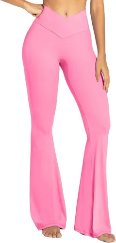 Vista 5 de Sunzel Womens Flare Leggings with Tummy Control Crossover Waist and Wide Leg