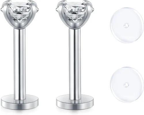 Vista 44 de D.Bella Retenedores de piercing transparentes de 16G para cartílago flexible para hélix, daith, rook, tragus, retenedor de aretes Bioflex, nariz