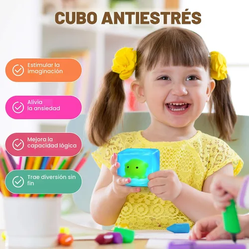 Vista 7 de Juguetes sensoriales de cubo antiestrés para adultos, pulpo que brilla en la oscuridad, juguetes sensoriales para niños con autismo, bolas de estrés
