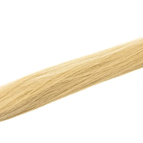 Vista 4 de SWACC 12 extensiones de cabello lacio de un color con clip, para mujer, extensiones de cabello sintético con rayas de color (rubio beige)
