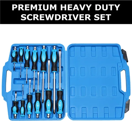 Vista 2 de Juego de destornilladores magnéticos de 12 piezas, juego de destornilladores de servicio pesado con cuchillas de acero para atravesar, juego