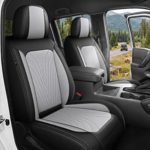 Vista 11 de AOMSAZTO Fundas de asiento para asiento delantero Nissan Frontier 2009-2026 # 014 Negro