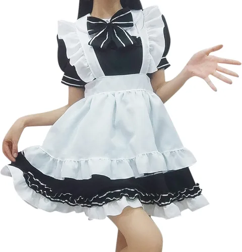 Vista 4 de Disfraz de sirvienta francesa de talla grande para mujer disfraz de cosplay lindo vestido de fiesta disfraz gótico vintage vestido Lolita 03