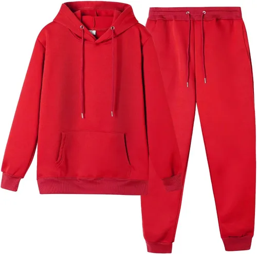 Vista 8 de CHAIRAY Conjunto deportivo unisex de 2 piezas con capucha para mujer 01Albaricoque