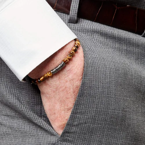Vista 3 de Tateossian - Pulsera de piedras preciosas para hombre
