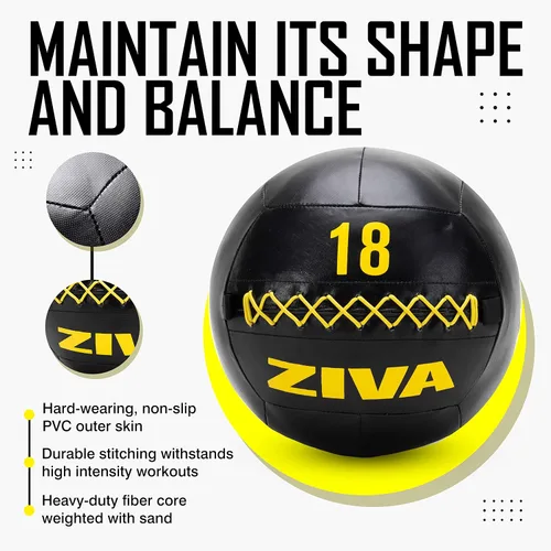Vista 4 de ZIVA Pelota de pared suave – Pelota de ejercicio con peso altamente duradera para entrenamiento de fuerza y acondicionamiento, varios