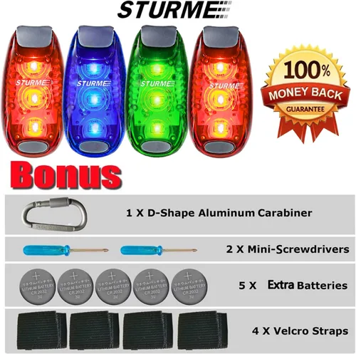 Vista 2 de Luz de seguridad LED STURME con luz estroboscópica para correr, caminar, andar en bicicleta, niños, mujer, perro, mascota, corredor, mejor