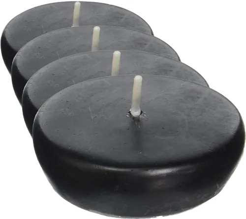 Vista 4 de Zest Candle Velas flotantes de 24 piezas, 2.25 pulgadas, color negro