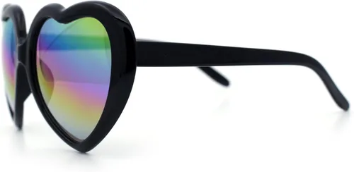 Vista 7 de Gafas de sol Rusta Rainbow Mirror Lens Plastic Frame Heart Shape para mujer