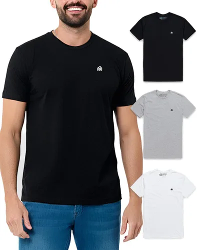 Vista 18 de Camisetas casuales de algodón suave con cuello redondo y ajuste atlético