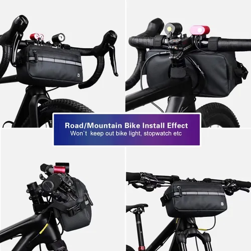 Vista 6 de Rhinowalk Bolso de manillar de bicicleta multifunción Bolsa frontal Bolsa de marco de bicicleta Bolsa de hombro impermeable Bolso de cintura