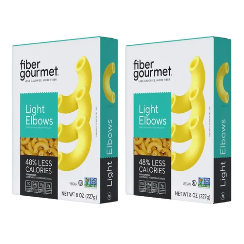 Vista 9 de Fiber Gourmet Macarrones con codo de pasta baja en carbohidratos - Apto para dieta cetogénica, alta fibra y bajas en calorías - Fideos italianos 1