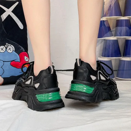 Vista 5 de YYSPR Zapatos deportivos de moda con cordones para mujer, ligeros, para caminar y correr