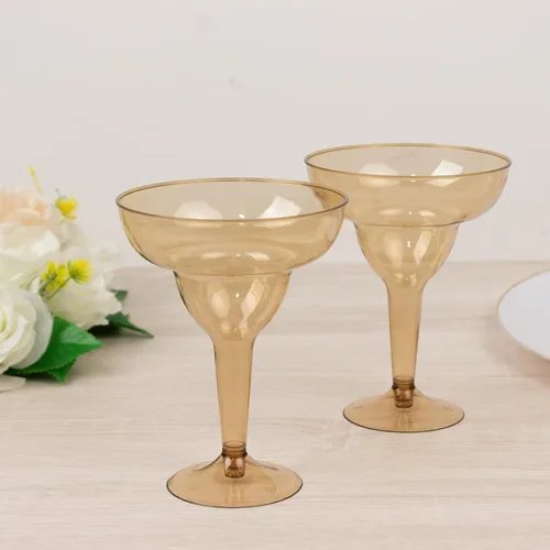 Vista 24 de Efavormart Paquete de 24 Vasos de Cóctel Desechables Premium – Copas de Champán Coupe de Plástico Transparente de 9oz con Tallo y Base Desmontables