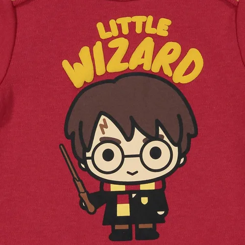 Vista 6 de Harry Potter Paquete de 3 mamelucos de manga corta blancogrisrojo
