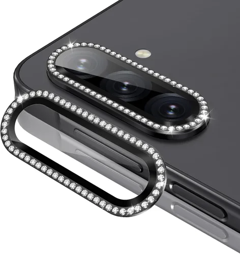Vista 102 de Casetego Protector de lente de cámara para Galaxy Z Fold 8, [Diseño de purpurina mejorado], [Fuerte adherencia], lente de vidrio templado 9H negro