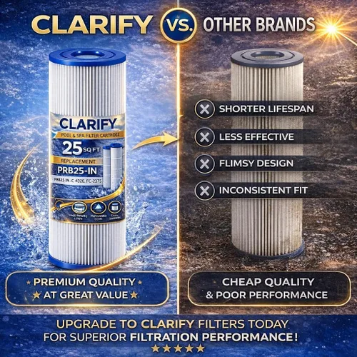 Vista 8 de CLARIFY Cartucho de filtro para bañera de hidromasaje de instalación directa, reemplace C-4326, PRB25-IN, FC-2375, FC-2370, 3005845, 17-2327