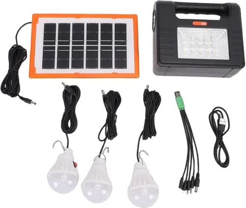 Vista 5 de Goshyda Solar Camping Lighting Kit with 3 Bulbs Portable Solar Generator