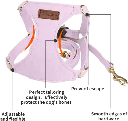 Vista 2 de Puppytie Arnés sin tirones para perro, con correa multifunción, pechera suave y ajustable para mascota, no ahorca, chaleco a prueba de escape