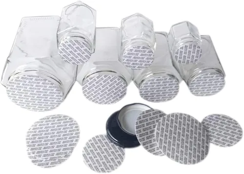 Vista 2 de NANSHINE 500 piezas de sellos activados a presión, forros de espuma para frascos de vidrio y plástico, no necesita sellador por inducción