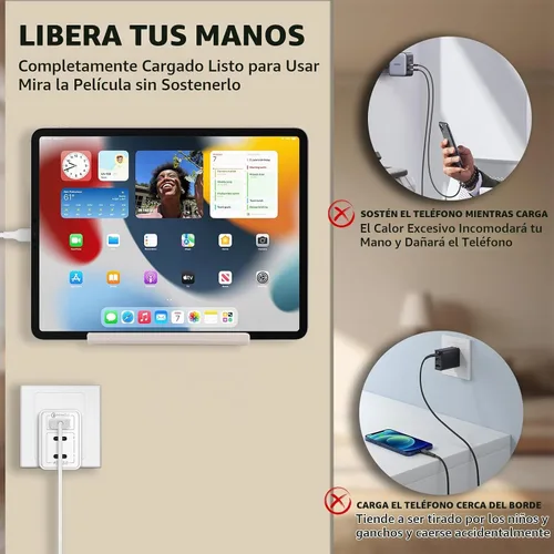 Vista 5 de Soporte de Teléfono con Tableta Adhesiva Montado en Pared, Estantes Flotantes de Acrílico, Soporte de Pared para eReader y Smartphone