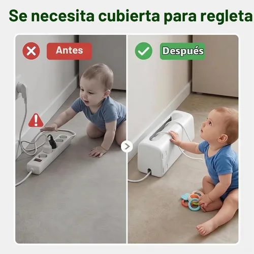 Vista 2 de Babylush Caja de cubierta de regleta a prueba de bebés, 1 paquete
