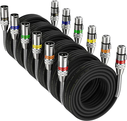 Vista 7 de EBXYA XLR Cables de 3 pies 6 paquetes, XLR macho a hembra equilibrado 3 pines cable de micrófono de resorte de metal compatible con mezcladores