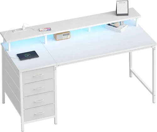 Vista 13 de DUMOS Escritorio para computadora de juegos de 40 pulgadas con cajones