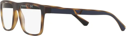 Vista 3 de Emporio Armani Mens EA4115 Rectangular Eyewear Frames With Two Interchangeable Sun Clip-ons Habana mate/transparente/marrón degradado/azul espejado