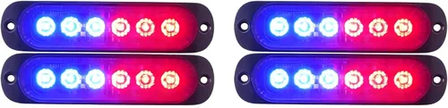 Vista 12 de Xprite 10 luces estroboscópicas de emergencia, ámbar de 6 LED de montaje en superficie, luces estroboscópicas intermitentes, función