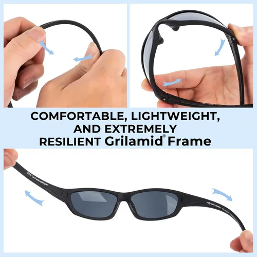 Vista 7 de KastKing Hiwassee - Gafas de sol deportivas polarizadas para hombres y mujeres, gafas de sol envolventes para pesca, ciclismo y correr, protección UV
