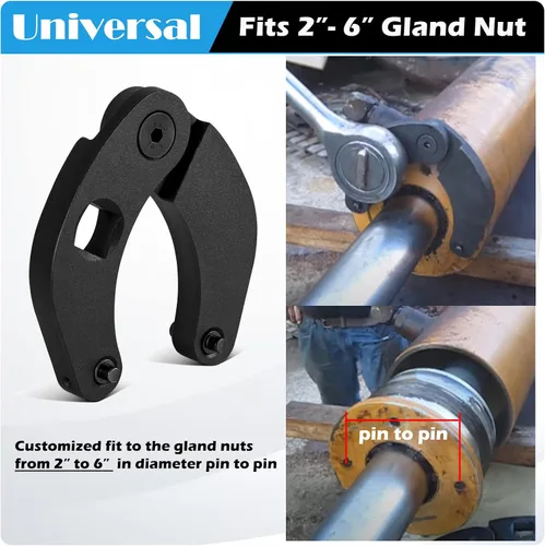Vista 3 de Sunluway 1266 Llave de tuerca de casquillo ajustable universal para cilindros hidráulicos en la mayoría de equipos de granja y construcción