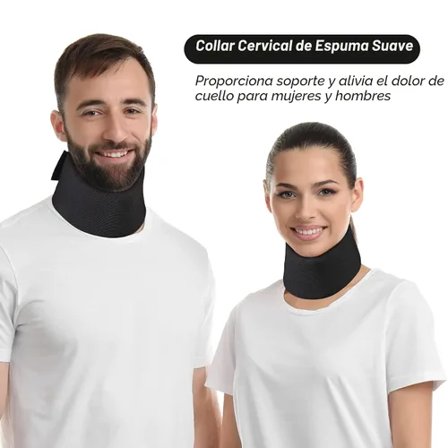 Vista 5 de Collarín Cervical Universal de Espuma Suave, Soporte de Cuello Ajustable para Dormir - Alivia el Dolor de Cuello y la Presión de la Columna