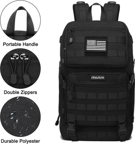 Vista 6 de MOSISO Mochila táctica de 23L con enfriador aislado en la parte inferior, mochila militar de 3 días, mochila militar de 3 días, mochila militar