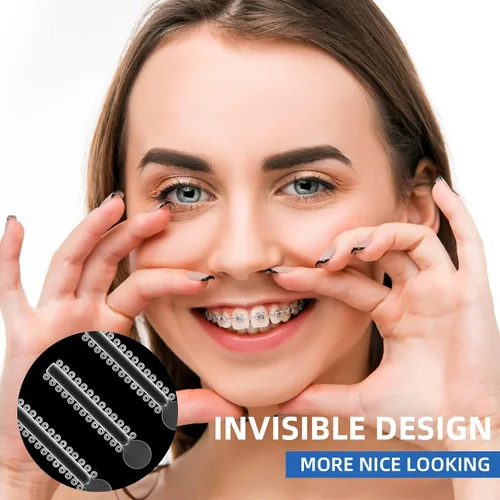 Vista 7 de Annhua Lazos dentales de ligadura de ortodoncia 1040 piezas, bandas de color Ortho Braces Ligadura Lazos elastoméricos O-Rings - Transparente