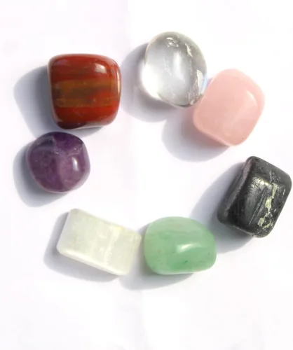Vista 10 de Jet Authentic - Colección única de piedras pulidas de apatita + hematita + vasonita + shungita + citrino para resolver problemas de salud y Artritis