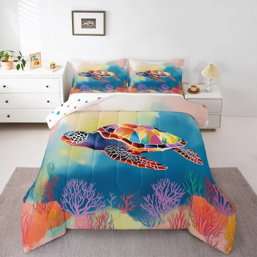 Vista 19 de Erosebridal Edredón náutico costero, juego de ropa de cama y colecciones de playa de verano, estilo clásico, edredón de plumón oceánico