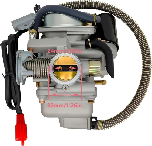 Vista 2 de Carburador GY6 de 150 cc con filtro de aire de repuesto de colector de admisión para motores GY6 de 4 tiempos, estrangulador eléctrico, motocicleta