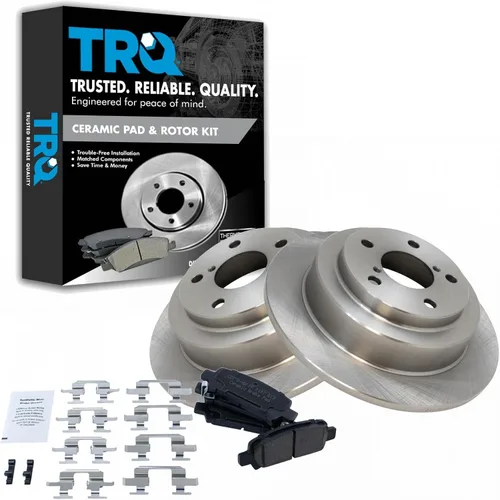 Vista 137 de TRQ Juego de pastillas de freno y rotor de cerámica trasera compatible con Honda Accord V6 1998-02 3.0L con frenos de disco traseros 02-06 Acura RSX