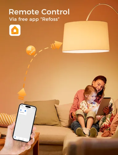 Vista 2 de Refoss Las bombillas inteligentes funcionan con Apple HomeKit, bombillas inteligentes que cambian de color compatibles con Siri, Alexa y Google