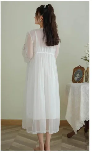 Vista 3 de Sharebeauty Camisón estilo palacio victoriano vintage súper suave modal viscosa rayón