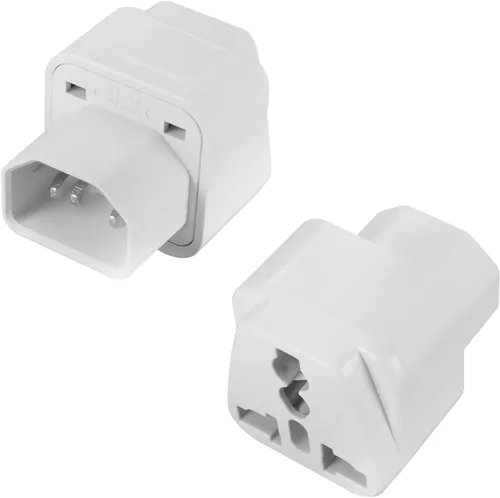 Vista 3 de Fielect C14 macho a hembra US NEMA 5-15R adaptador de enchufe convertidor C14 a NEMA 5-15R enchufe adaptador de corriente, 1 unids