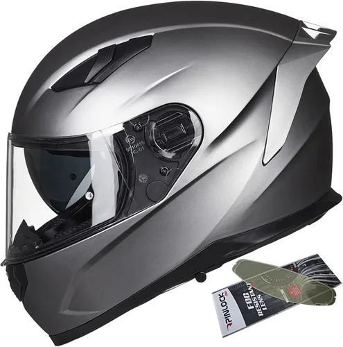 Vista 9 de ILM Cascos para moto de nieve y motocicleta con cara completa, película antiempañante Pinlock para hombres y mujeres, con visera térmica opcional