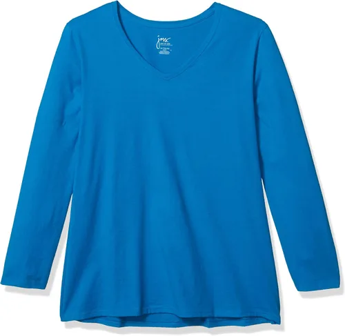 Vista 3 de JUST My Size Just My Size - Camiseta de manga larga con cuello en V para mujer